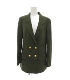 ギルドプライム GUILD PRIME タグ付き テーラードジャケット ダブル ブレザー 金色ボタン 総裏地 36 カーキ /KR