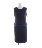 ギルドプライム GUILD PRIME タグ付き セットアップ カットソー タイトスカート ひざ丈 総柄 36 青 ブルー 黒 ブラック /RO