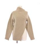 ジルサンダー JIL SANDER ニット セーター 長袖 アシンメトリー ハイネック 無地 ウール 34 ベージュ /BB