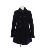 バーバリーブルーレーベル BURBERRY BLUE LABEL ステンカラーコート ミドル丈 裏地チェック柄 ウール 34 紺 E1B01-878-29 /BM