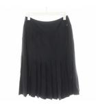 シャネル CHANEL 05C プリーツスカート ひざ丈 シルク 絹 36 黒 ブラック P25048 /AN20