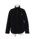 バーバリーブルーレーベル BURBERRY BLUE LABEL ニットジャケット ジップアップ ハイネック ロゴ刺繍 ウール M 黒 FBF53-690 /BM