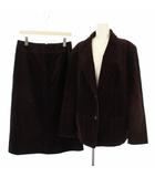 バーバリー ロンドン BURBERRY LONDON スーツ セットアップ コーデュロイ ジャケット スカート ひざ丈 15BR 13BR 茶 /TK