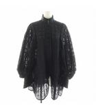 マメクロゴウチ  Mame Kurogouchi 20AW Floral Cut Jacquard Shirt シャツ ブラウス 長袖 シアー シースルー 2 黒 ブラック MM20FW-SH041 /AN47