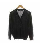 AD2013 カーディガン ニット 薄手 絹 シルク カシミヤ混 長袖 S ブラック HM-N004 /NQ