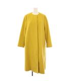 ユナイテッドアローズ UNITED ARROWS ノーカラーベルラインコート アウター ロング丈 ウール カシミヤ混 38 黄色 イエロー 1525-147-3755 /BB