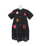 マリメッコ marimekko ワンピース 半袖 ひざ丈 総柄 150 紺 ピンク 52631-15044 /BM