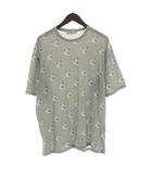 メゾンキツネ MAISON KITSUNE Tシャツ カットソー 総柄 クルーネック 半袖 M グレー 白 ホワイト EU00139KJ0010 /RO