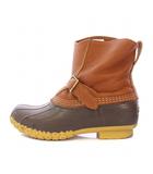 BEAN BOOTS ビーンブーツ ショートブーツ 厚底 レザー ラバー 切替 ロゴ 7 茶 ブラウン /BB
