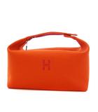エルメス HERMES ブリッド・ア・ブラックGM バニティバッグ ポーチ ハンドバッグ オレンジ /KH ■OH