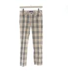 バーバリーブルーレーベル BURBERRY BLUE LABEL スラックスパンツ チェック ジップアップ 36 マルチカラー FQ505-157-02 /RO