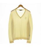 グッチ GUCCI Vネック ニット セーター ウール 長袖 XL クリーム /☆G