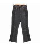 ラングラー WRANGLER ×ビーミングバイビームス B:MING by BEAMS デニムパンツ ジーンズ ストレート ジップフライ カットオフ S 黒 ブラック /GV