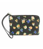 コーチ COACH 花柄リストレットケース マルチポーチ PVCコーディングキャンバス 黒 ブラック マルチカラー F57596 /KU