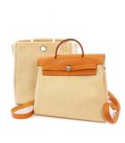 エルメス HERMES エールバッグPM ハンドバッグ リュックサック 2WAY トワルアッシュ レザー 替えバッグ付き ナチュラル ライトブラウン □D刻印 /KH