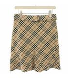 バーバリーブルーレーベル BURBERRY BLUE LABEL フレアスカート ミニ ノバチェック 38 ベージュ 黒 ブラック 赤 レッド FLF33-657-43 /HN