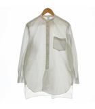 コモリ COMOLI バンドカラーシャツ 15S-02002 ストライプ 長袖 1 白 ネイビー /☆G