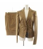 グッチ GUCCI スーツ セットアップ テーラードジャケット シングル タイトスカート ひざ丈 42 40 茶 ブラウン 121543 ZH016 121584 /AN37