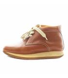 エルメス HERMES ショートブーツ レースアップ レザー 37 茶 ブラウン /AN7
