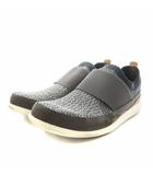 クラークス clarks ピットマンステップ Pitman Step スリッポン シューズ UK7 グレー 紺 ネイビー /AN11 ●D