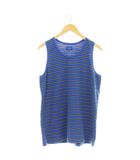 ビームス BEAMS タンクトップ ボーダー Uネック M 青 ブルー /AT