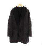コモリ COMOLI 23AW シープスキン ショールカラーコート ムートン アウター ロング 1 黒 Y03-04011 /KH
