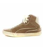 × プーマ PUMA ハイカット スニーカー シューズ ロゴ US8 26.0cm ベージュ 354430 /AN10 ●D