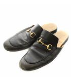 グッチ GUCCI プリンスタウン ホースビット ミュール サンダル スリッパ レザー 9 黒 ブラック 426219 /AN7
