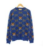 グッチ GUCCI EXO KAI ジャガードニット セーター ティディベア GG柄 S ブルー 660621 /KH