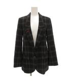 ギルドプライム GUILD PRIME テーラードジャケット 34 黒 ブラック グレー チェック柄 シングル 1B ノーベント /GV