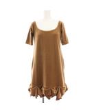 フォクシー FOXEY DAISY VELOUR デイジーベロア ワンピース ミニ 半袖 38 茶 30576 /YM