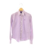 ラルフローレン RALPH LAUREN SPORT スタンドカラーシャツ 長袖 ストライプ 2 紫 パープル 白 ホワイト /AT