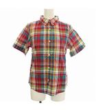 ビームスボーイ BEAMS BOY 半袖 シャツ 13-01-0031-202-36-88 チェック ブラウス ボタンダウン F 赤 レッド /☆G