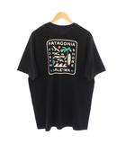 ハレイワプリントTシャツ 半袖 クルーネック ロゴ ストレッチ L 黒 ブラック /BB