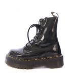 ドクターマーチン DR.MARTENS JADON ショートブーツ レースアップ エナメル 厚底 タンクソール サイドファスナー UK3 黒 ブラック KV11V /BB