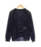 アンドワンダー and wander fleece mesh pullover フリースメッシュプルオーバー トレーナー 長袖 クルーネック ストレッチ 切替 ロゴ 3 紺 ネイビー 黒 ブラック AW83-JT039 /BB