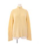 プラダ PRADA ジップ ドライバーズニット リブ 44 アイボリー /TK