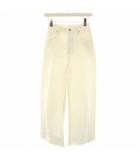 スロウ SLOW 25SS ライトデニム LIGHT DENIM バレルワイドパンツ デニムパンツ ジーンズ ジップフライ カットオフ 38 白 ホワイト PRSWGM0930 /YT