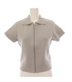 フォクシー FOXEY ニット シャツ ジップアップ 半袖 38 グレー 33747 /YM