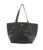 プラダ PRADA トートバッグ レザー トライアングルロゴ 黒 ブラック BR5092 /KU ■OH