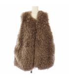 24AW ロングカーリーフェイクファーベスト ジレ F ブラウン 24011462102030 /TK
