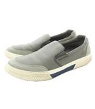 プラダ PRADA ナイトクローム スエード/ナイロン スリッポン 6.5 グレー 4D 3475 /KU
