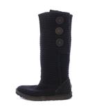 アグ オーストラリア UGG australia ボーダーニットブーツ ロング ストレッチ ロゴ US6 23cm 黒 ブラック /BB