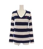ラルフローレン RALPH LAUREN SPORT Tシャツ カットソー ロンT ボーダー Vネック 長袖 S 紺 白 /YM
