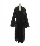 マックスマーラステュディオ Max Mara Studio ガウンコート チェスターコート ロング丈 麻 リネン 36 黒 ブラック 23612103316 /AN45