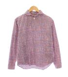 ロロ LOLO ペンシルチェックシャツ カジュアル プルオーバー 長袖 ハーフボタン M 赤 レッド 青 ブルー LS-3G2 /BB