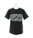 ジュンヤワタナベ JUNYA WATANABE コムデギャルソン COMME des GARCONS AD2006 Tシャツ カットソー クルーネック 半袖 ペイズリー柄 レース柄 プリント S 黒 ブラック 白 ホワイト JS-T052 /YT