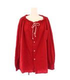 コムデギャルソンコムデギャルソン COMME des GARCONS COMME des GARCONS コムコム 23SS ノーカラーシャツ ブラウス 長袖 ボートネック リボン XS 赤 レッド /BB