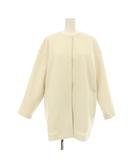 ユナイテッドアローズ UNITED ARROWS 22AW ツイル ノーカラー ミドルコート 裏地なし 38 白 ホワイト 1525-144-4225 /KU