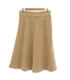 ラルフローレン RALPH LAUREN フレアスカート ひざ丈 キャメル メルトン 9 ベージュ /JS